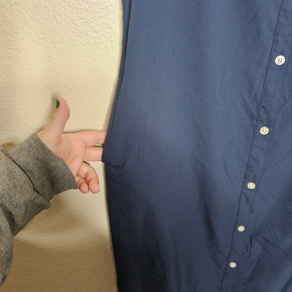 Columbira PFG crystal springs navy blue sleeveless button up vented dress size S - Picture 3 of 7